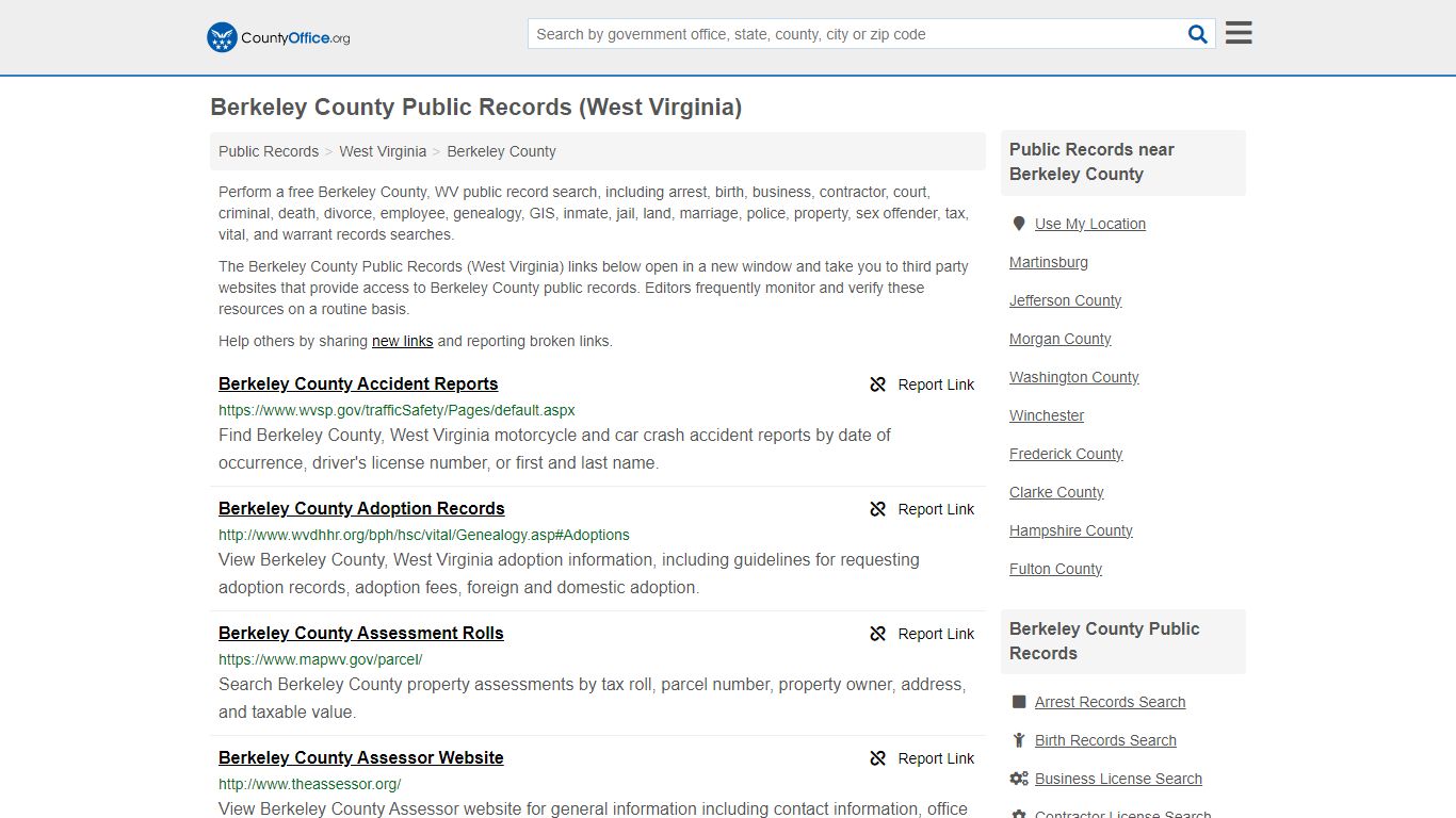 Berkeley County Public Records (West Virginia) - County Office